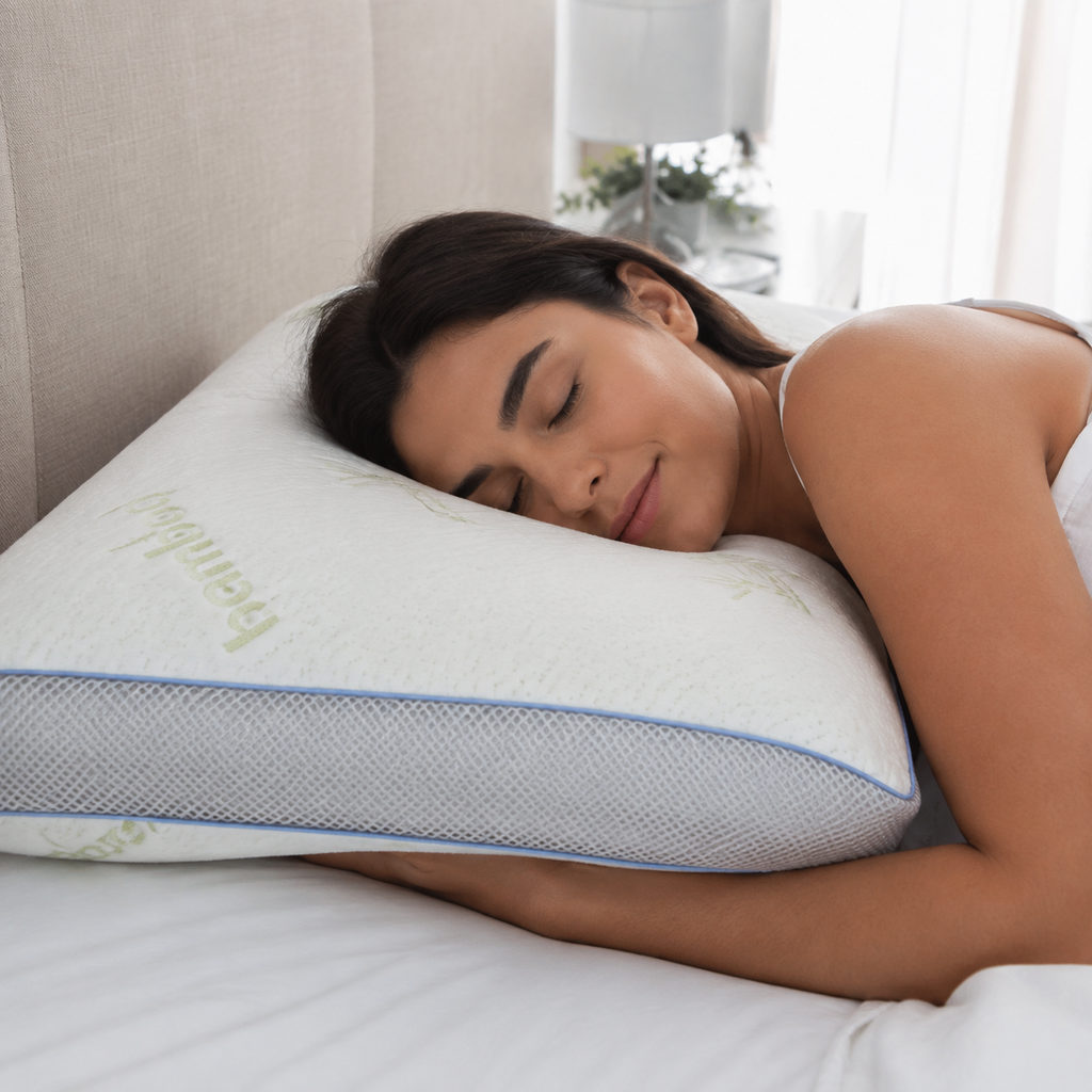 Best Bamboo Pillow Reviews: 5 Worth Buying 3 best bamboo pillow reviews — side sleeper using the pillow