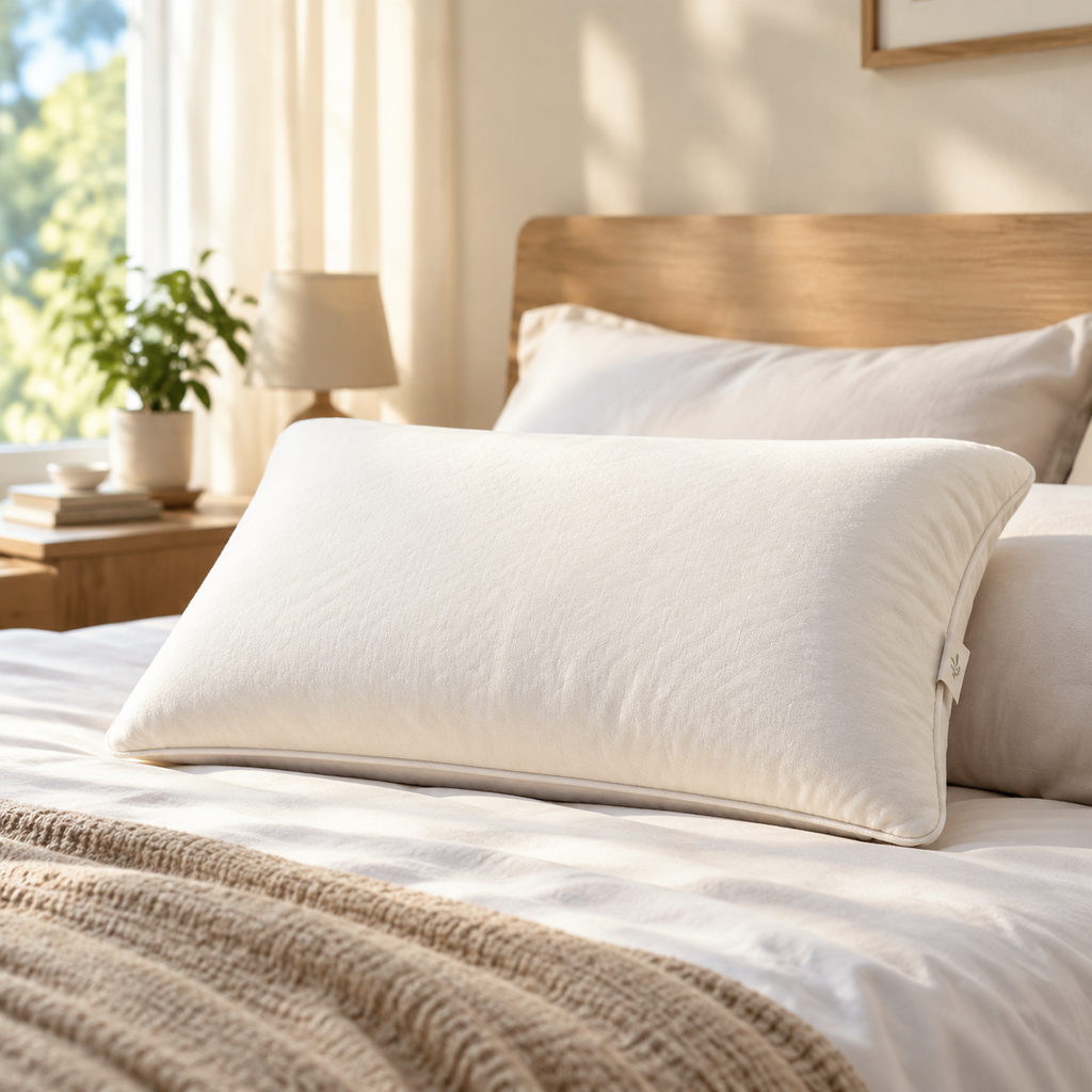 best buckwheat pillow — pillow on a neatly made bed