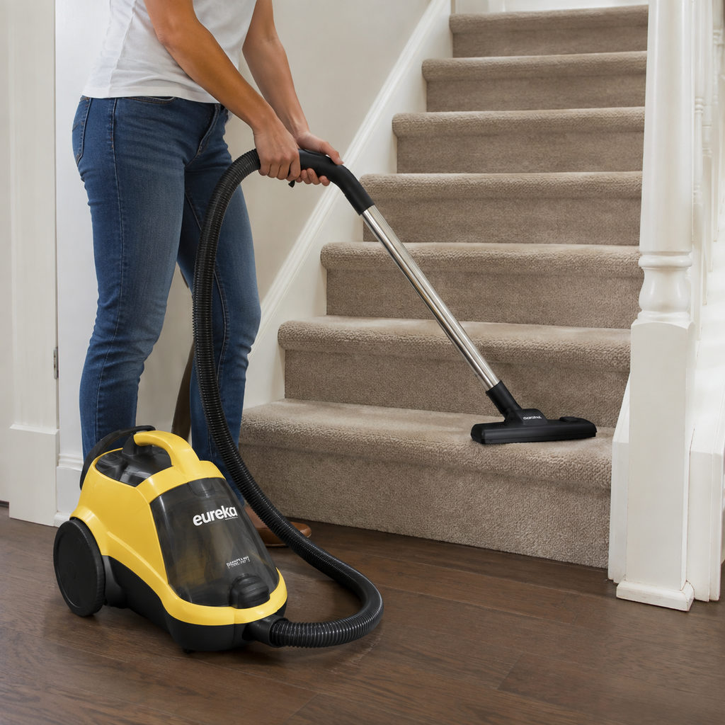 best canister vacuum — using the vacuum, how-to scene