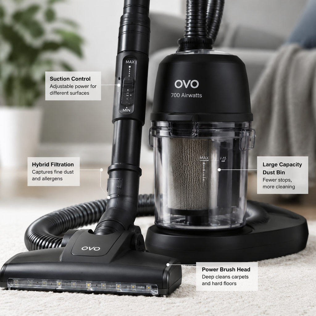best central vacuum system — close-up of vacuum features and specs