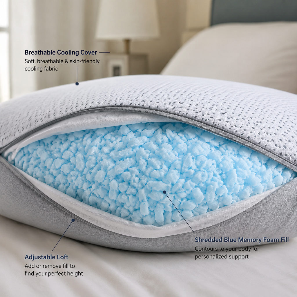 Best Cooling Body Pillow You Can Hug All Night 1 best cooling body pillow — pillow fill and cooling cover detail