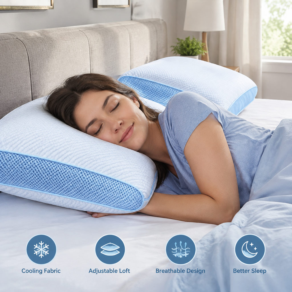 Best Cooling Gel Pillow for Hot Sleepers 3 best cooling gel pillow — side sleeper using the pillow