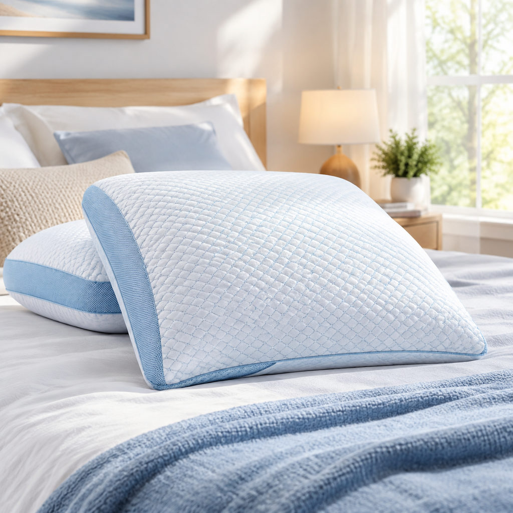 best cooling gel pillow — pillow on a neatly made bed