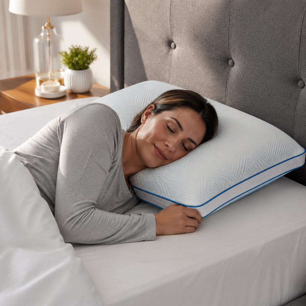 best cooling pillow — side sleeper using the pillow