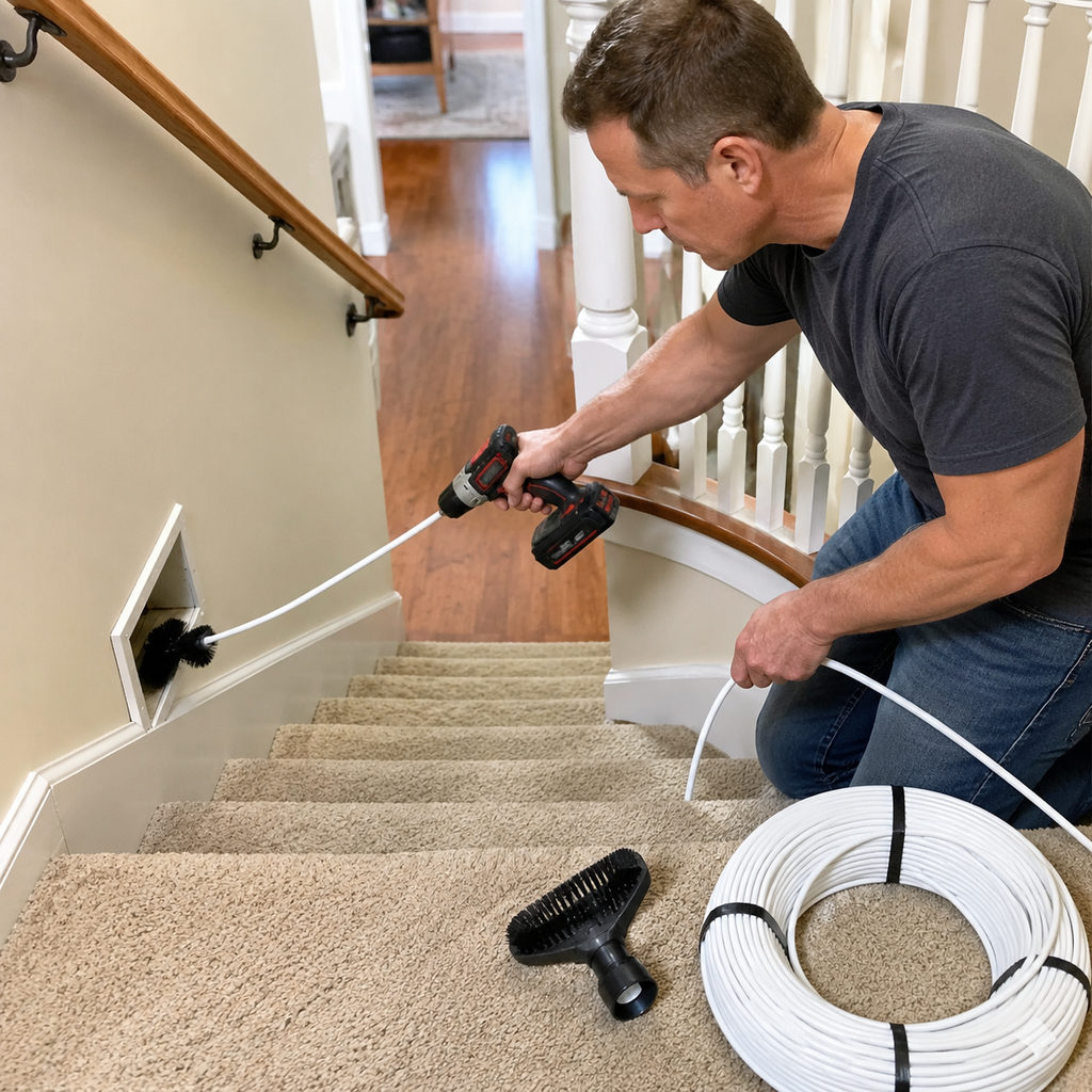 Best Dryer Vent Cleaning Kit for Trapped Lint 2 best dryer vent cleaning kit — using the vacuum, how-to scene