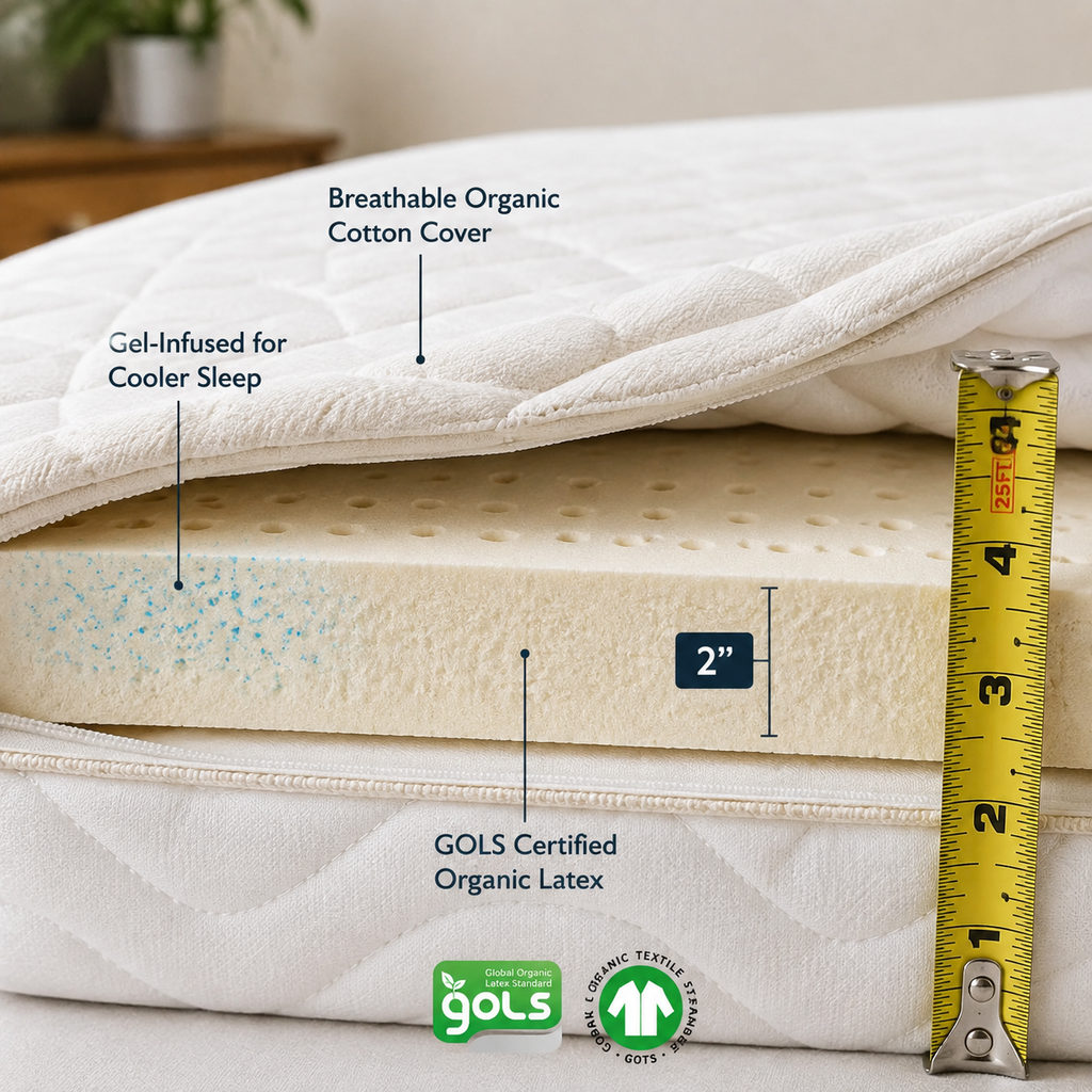 Best Latex Mattress Topper, Bounce Not Sink 1 best latex mattress topper — mattress topper foam layer and thickness detail