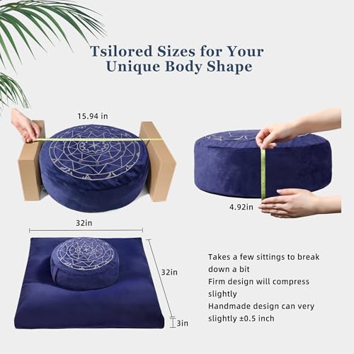 Best Meditation Cushion to Sit Level and Still 2 best meditation cushion — ellier Zafu & Zabuton Meditation Cushion Set - Buckwheat Hull & Memory Foam Pillows