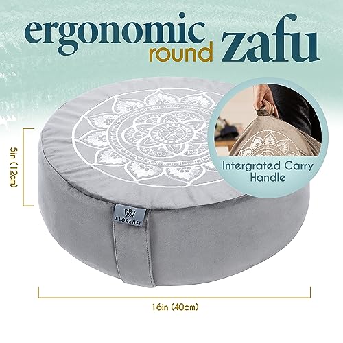 Best Meditation Cushion to Sit Level and Still 3 best meditation cushion — Florensi Florensi Meditation Cushion Grey Velvet Buckwheat Round Yoga Floor Seat