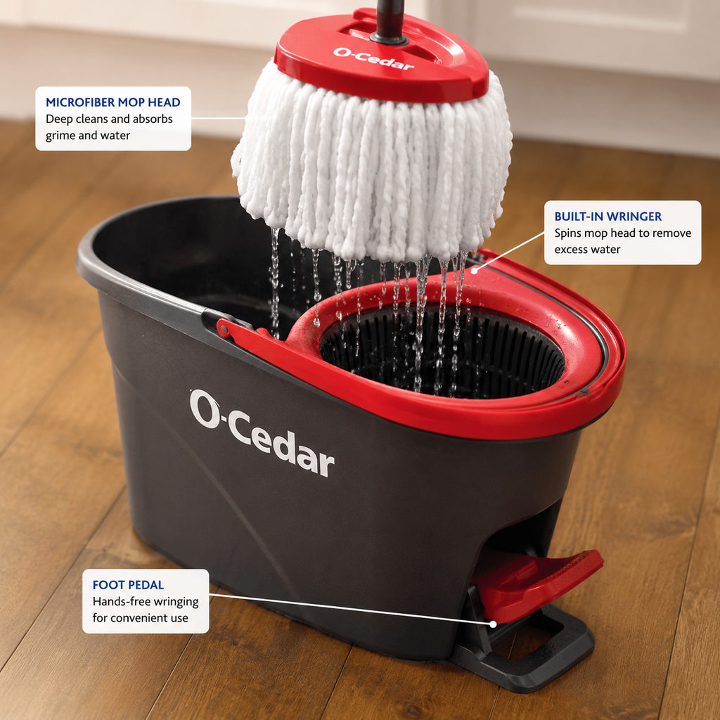 best mop — mop head and wringer basket detail