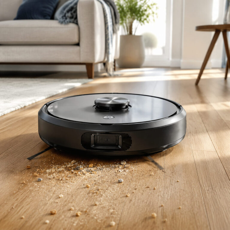 best robot vacuum — vacuum cleaning a home floor