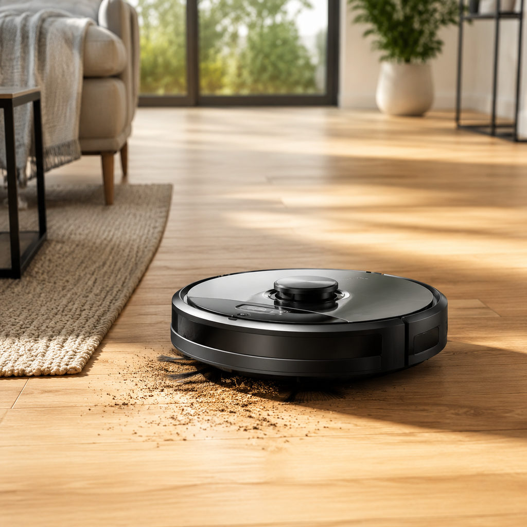 best robot vacuum for pet hair — vacuum cleaning a home floor