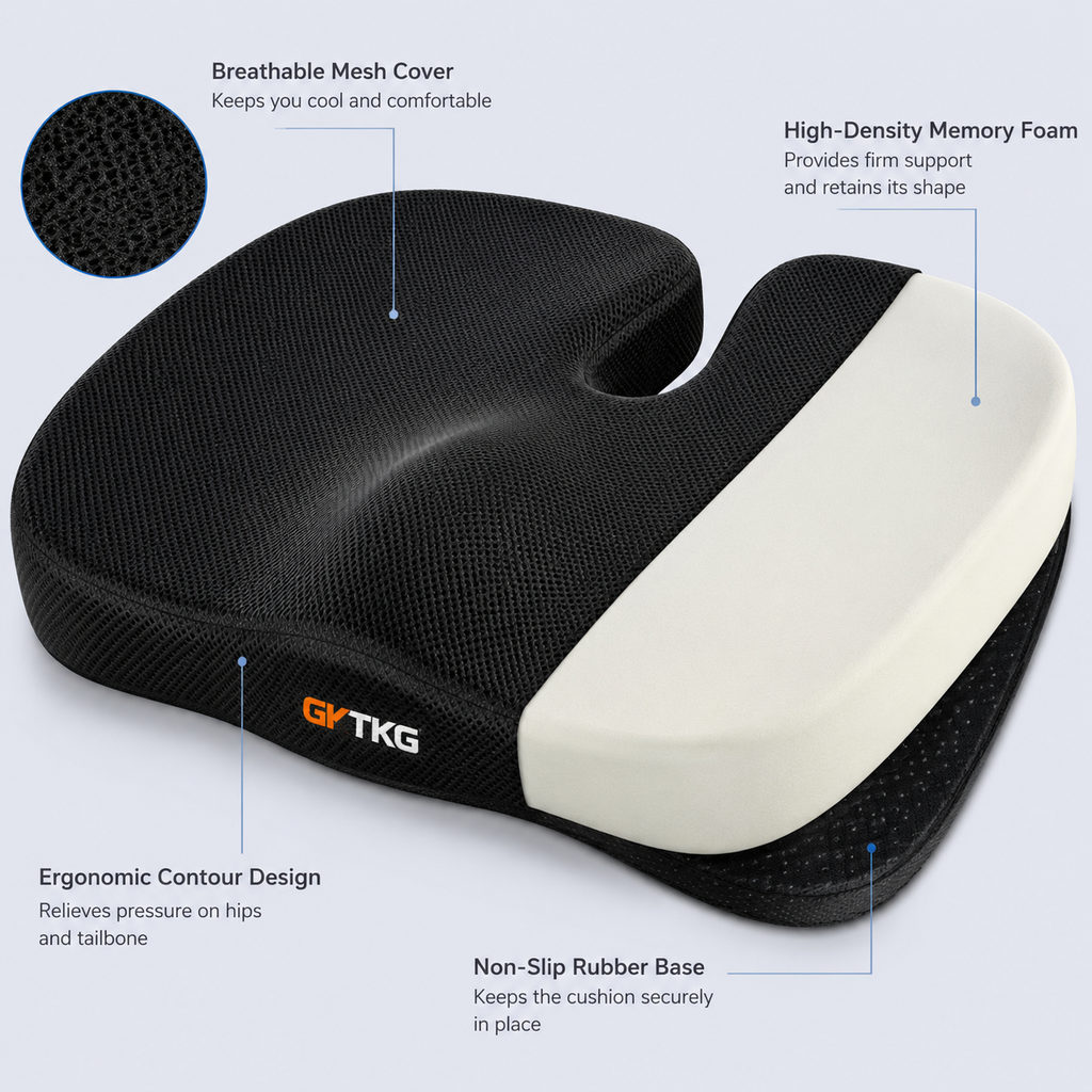 Best Seat Cushion for Truck Drivers on Long Hauls 1 best seat cushion for truck drivers — seat cushion foam profile and non-slip base