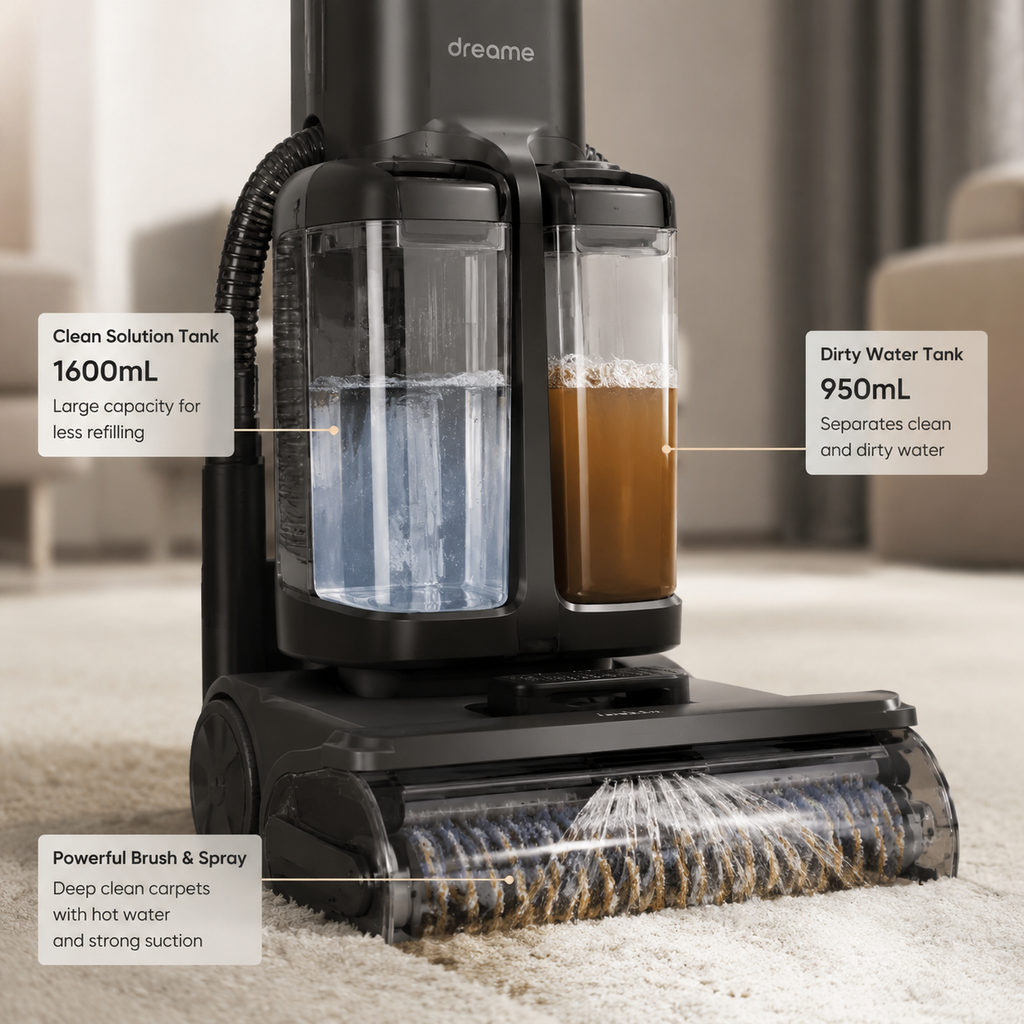 Best Steam Vacuum for Carpet and Set-In Marks 1 best steam vacuum for carpet — carpet cleaner clean and dirty water tanks
