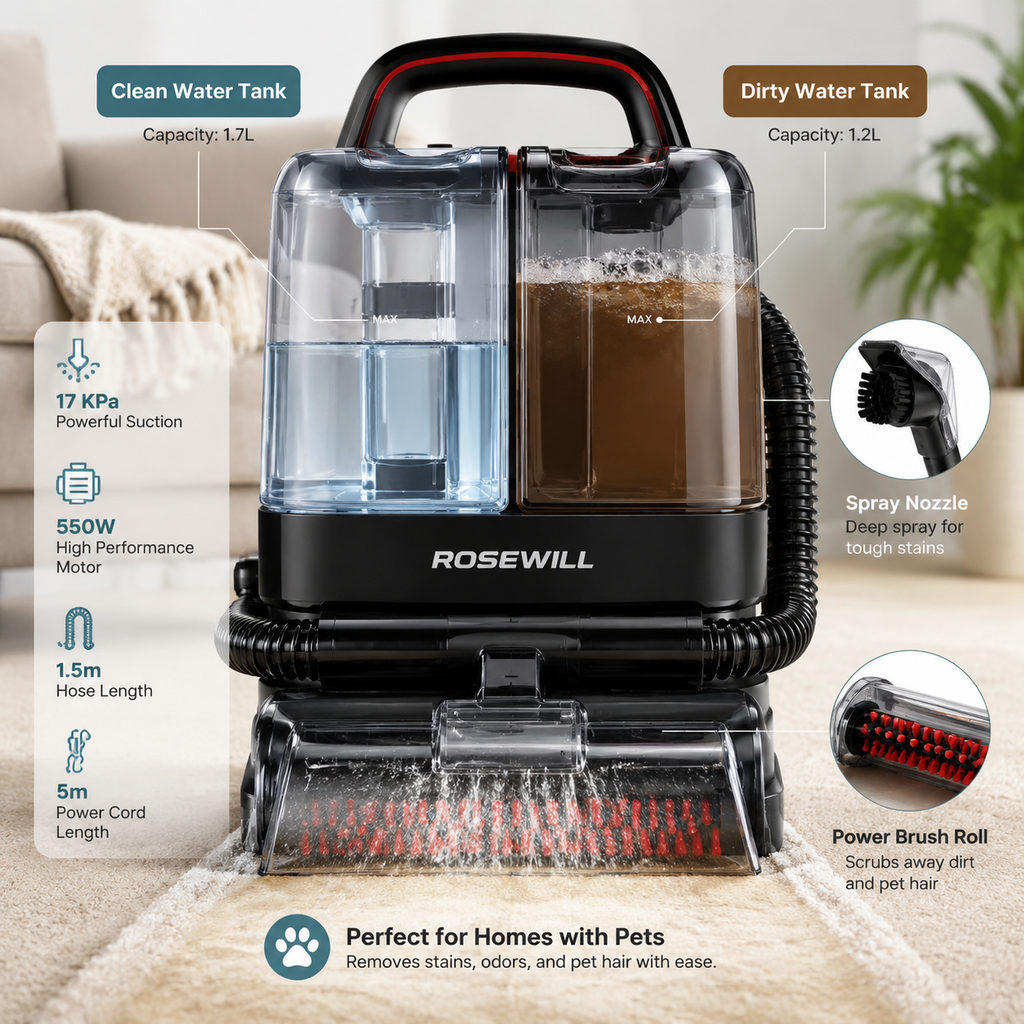 best upholstery cleaner machine — carpet cleaner clean and dirty water tanks