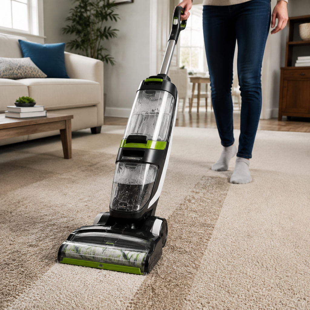 best vacuum and carpet cleaner combo — carpet cleaner machine deep cleaning a living-room carpet