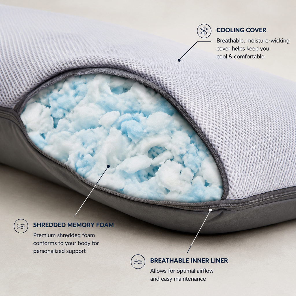 Best Cushion for Tailbone Pain Relief That Works 1 seat cushion for tailbone pain relief — pillow fill and cooling cover detail